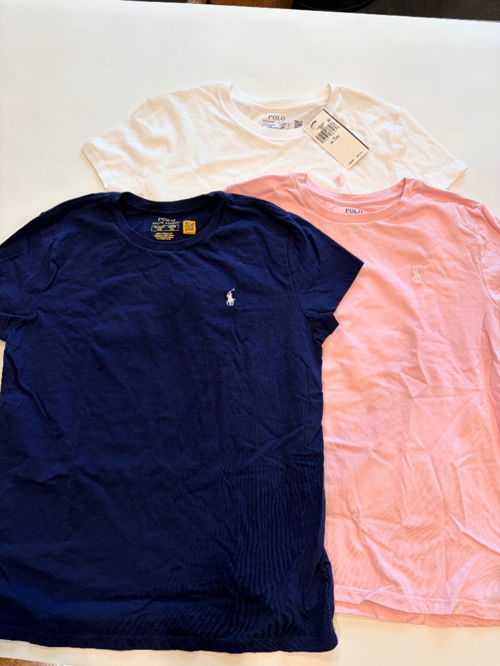 Polo Ralph Lauren Women’s T-Shirts Lot of 3 XL Navy Pink White NWT